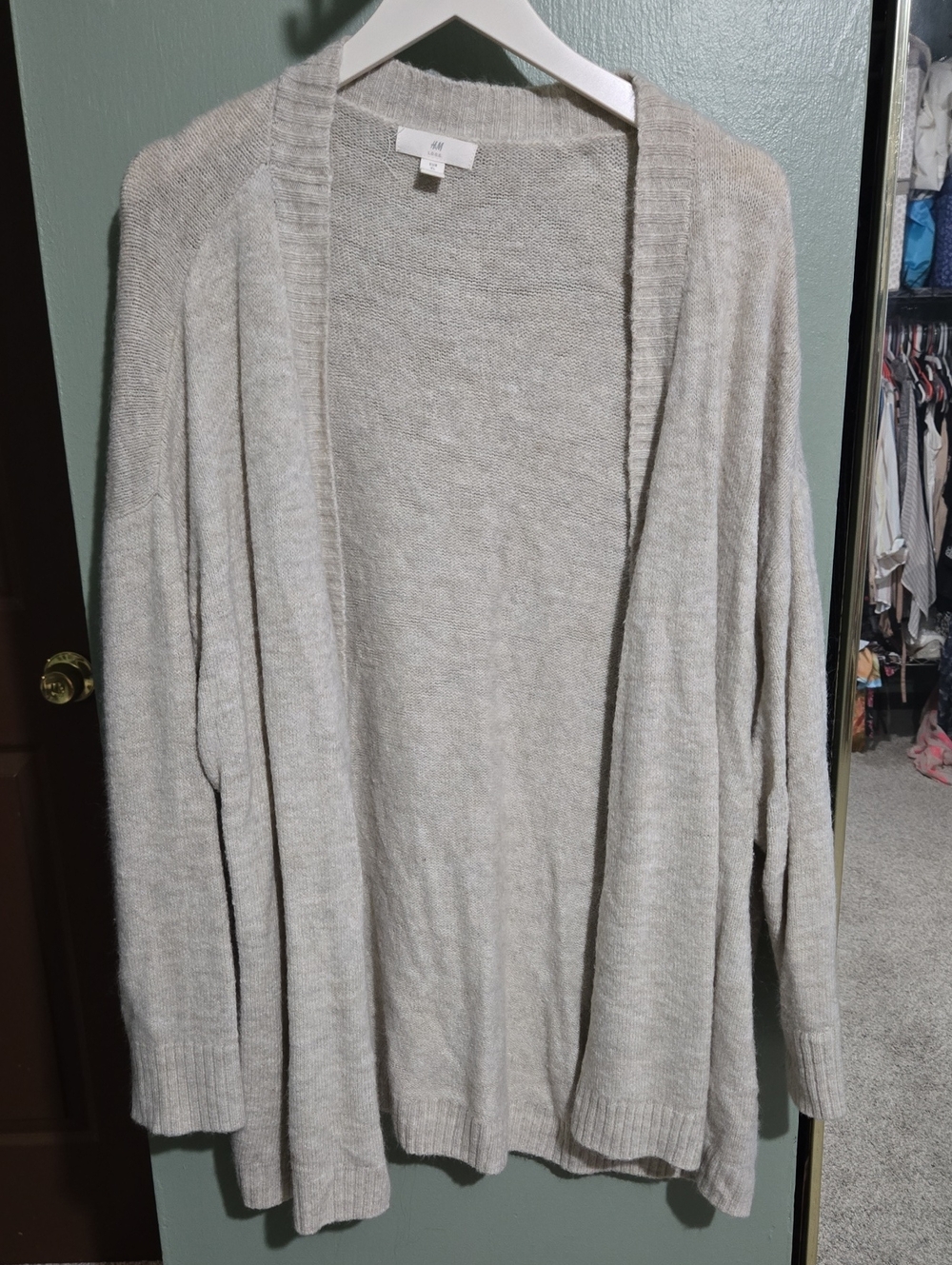 H&M Light Beige Open-Front Women's Cardigan Sweater